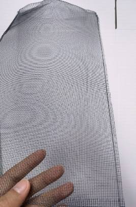Charcoal screen cloth selvage 