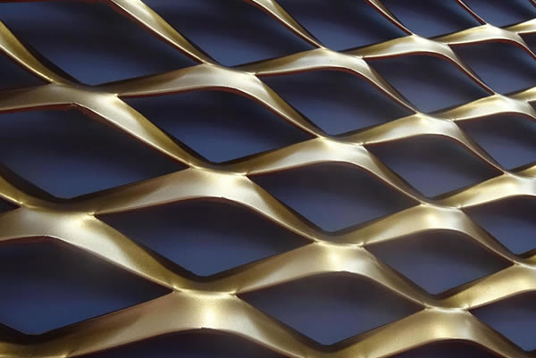 Medium Gold Coated Aluminum Expanded Metal Mesh